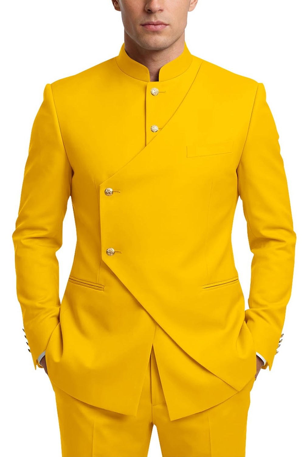 Single Breasted Coffee 2 Piece Men's Prom Suits with Pockets