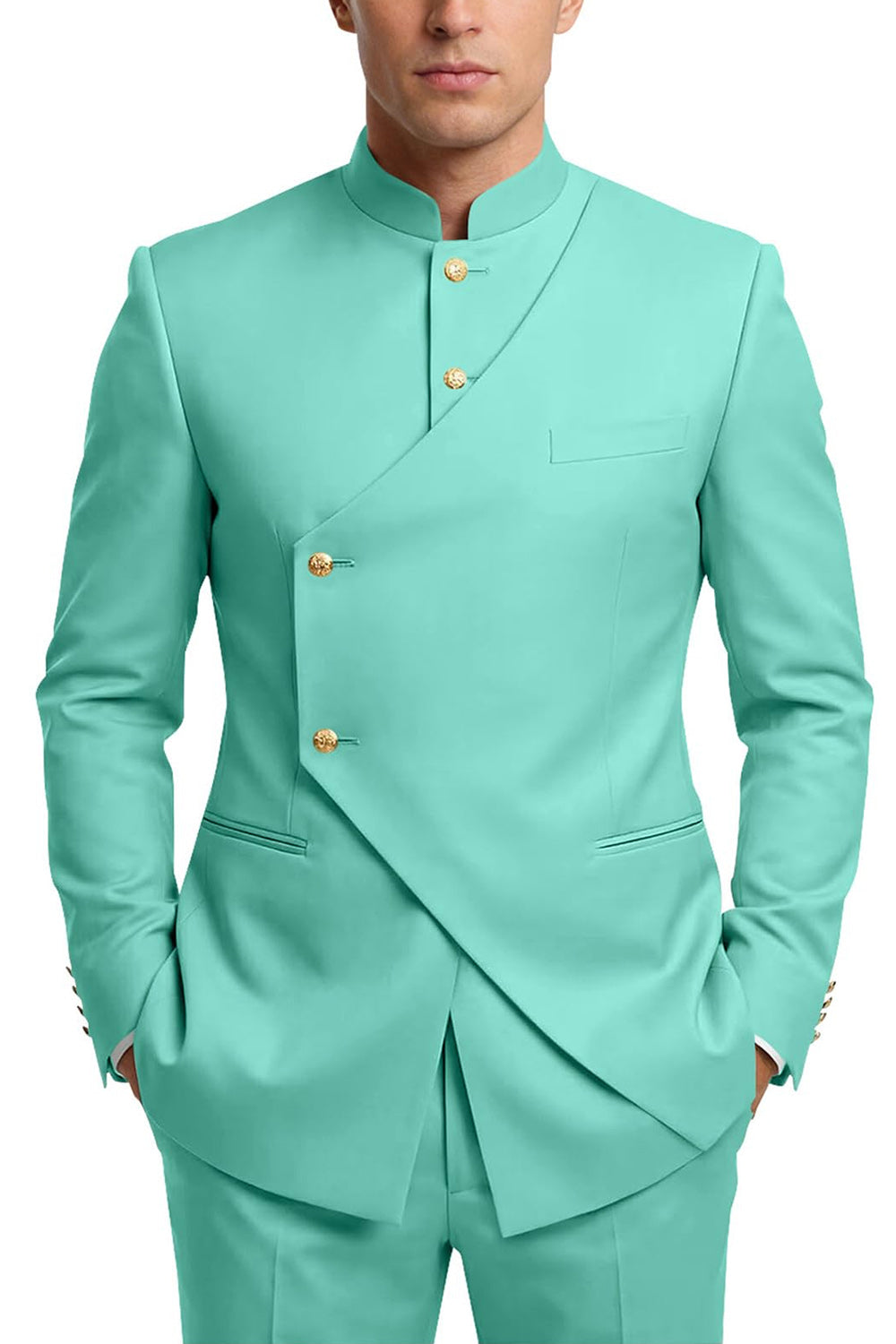 Single Breasted Coffee 2 Piece Men's Prom Suits with Pockets