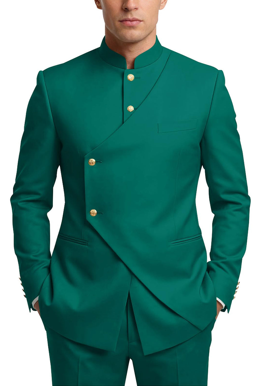 Single Breasted Coffee 2 Piece Men's Prom Suits with Pockets