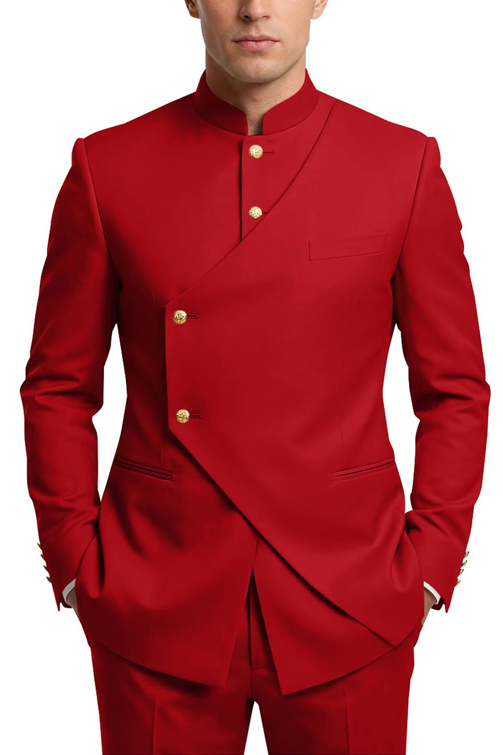 Single Breasted Coffee 2 Piece Men's Prom Suits with Pockets