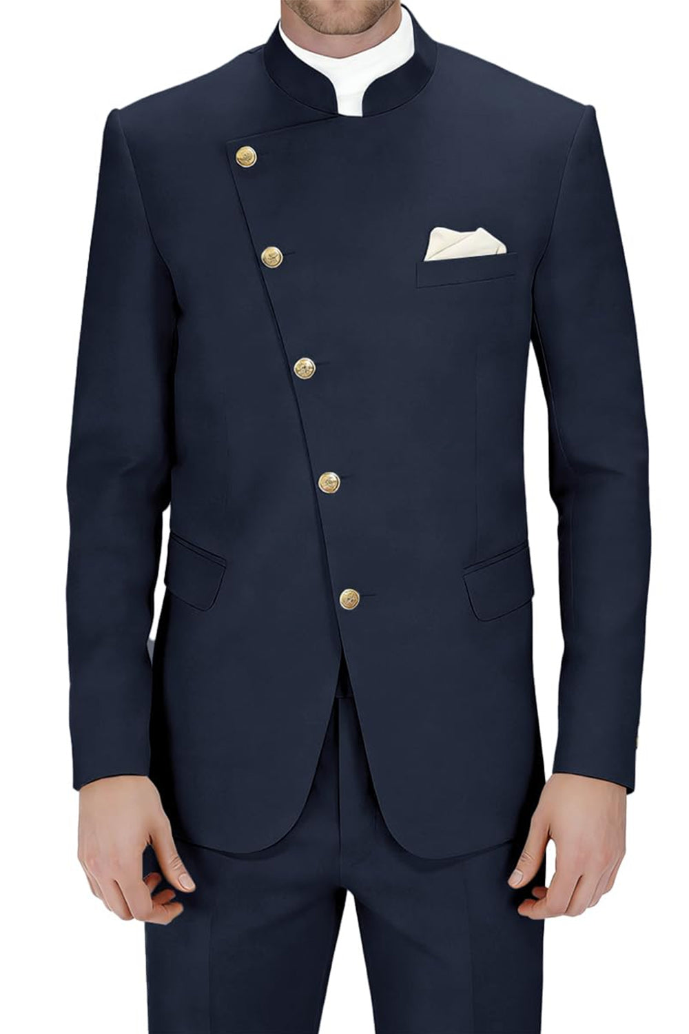 Leely Men Single Breasted Royal Blue Prom Suits 2 Piece Party Suits
