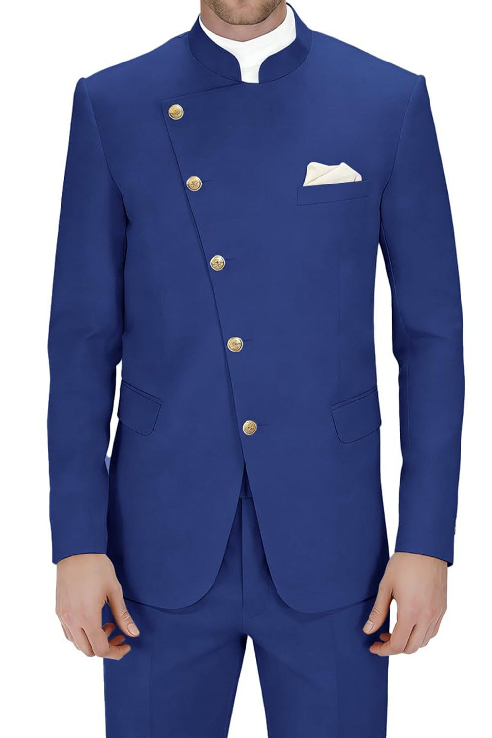 Royal Blue Single Breasted 2 Piece Men's Prom Suits with Pockets