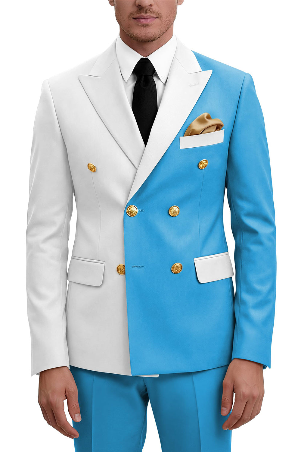 2 Piece Purple Double Breasted Peak Lapel Men's Prom Suits