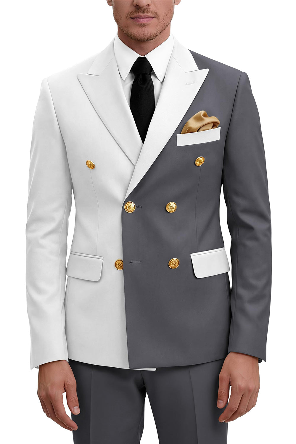 2 Piece Purple Double Breasted Peak Lapel Men's Prom Suits
