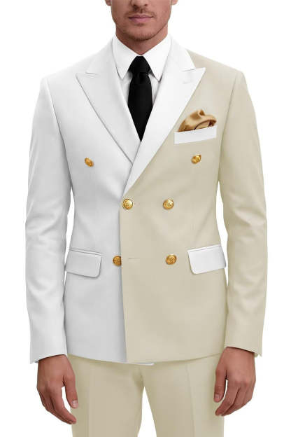 2 Piece Purple Double Breasted Peak Lapel Men's Prom Suits