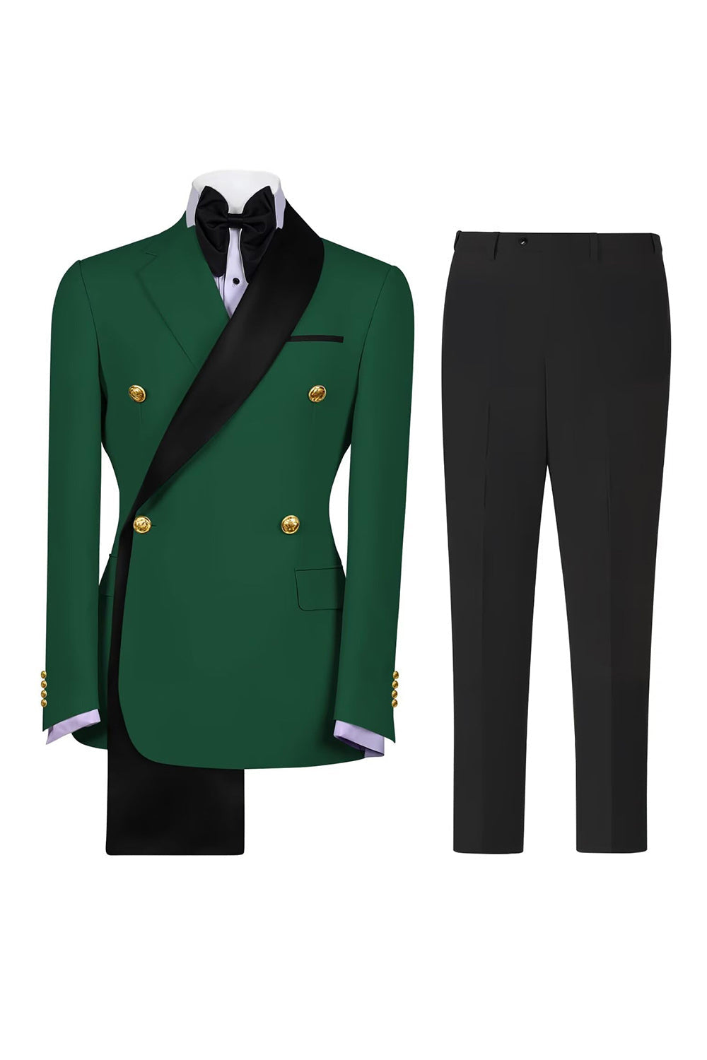 Notch Lapel Sage Green 2 Piece Double Breasted Men's Prom Suits