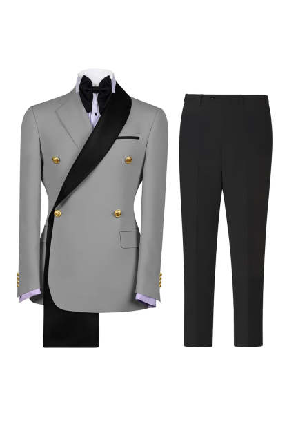 Notch Lapel Sage Green 2 Piece Double Breasted Men's Prom Suits