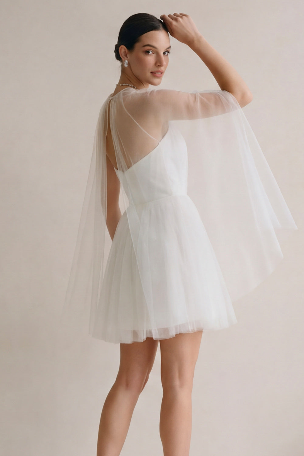 White Strapless A Line Short Bridal Shower Dress