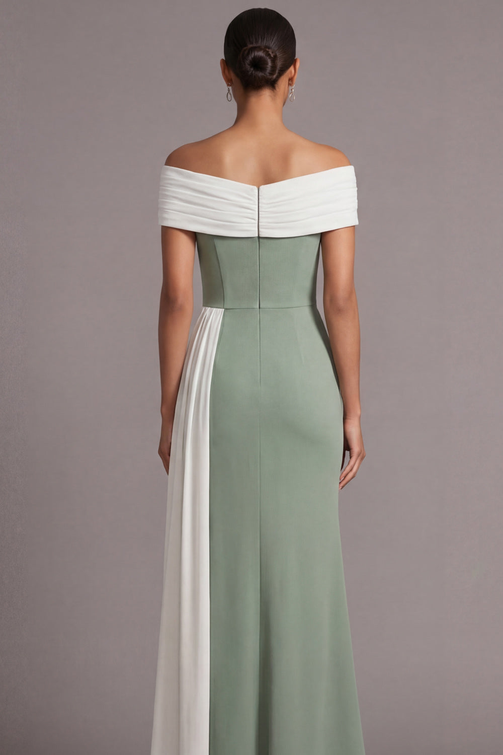 Black Mermaid Off the Shoulder Long Formal Dress with Side Cape