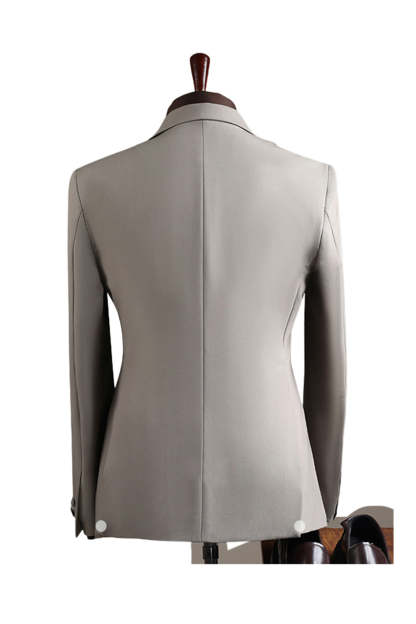 Grey Notch Lapel 2 Piece Double Breasted Men's Prom Suits