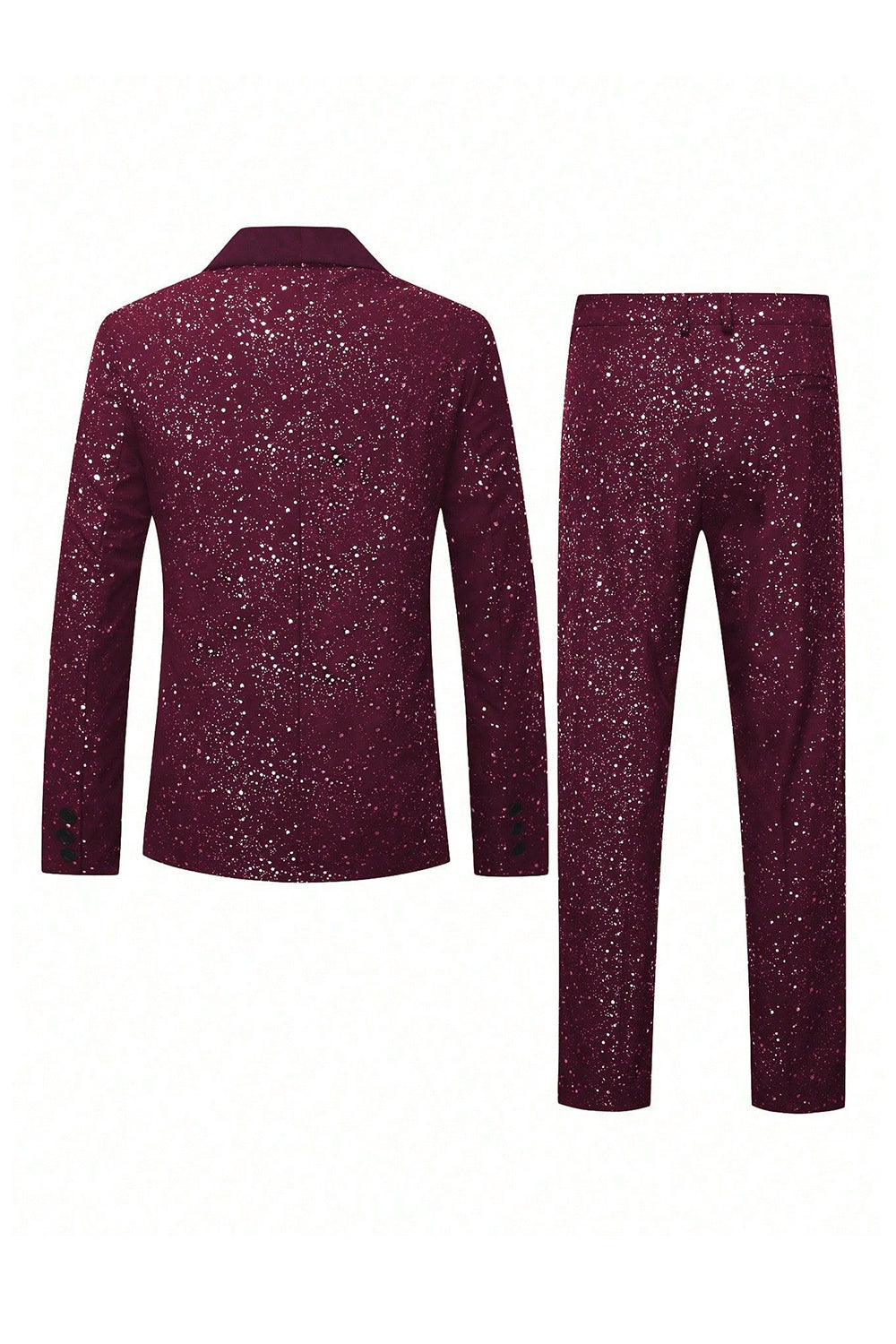 2 Piece Black Shawl Lapel One Button Glitter Men's Suits
