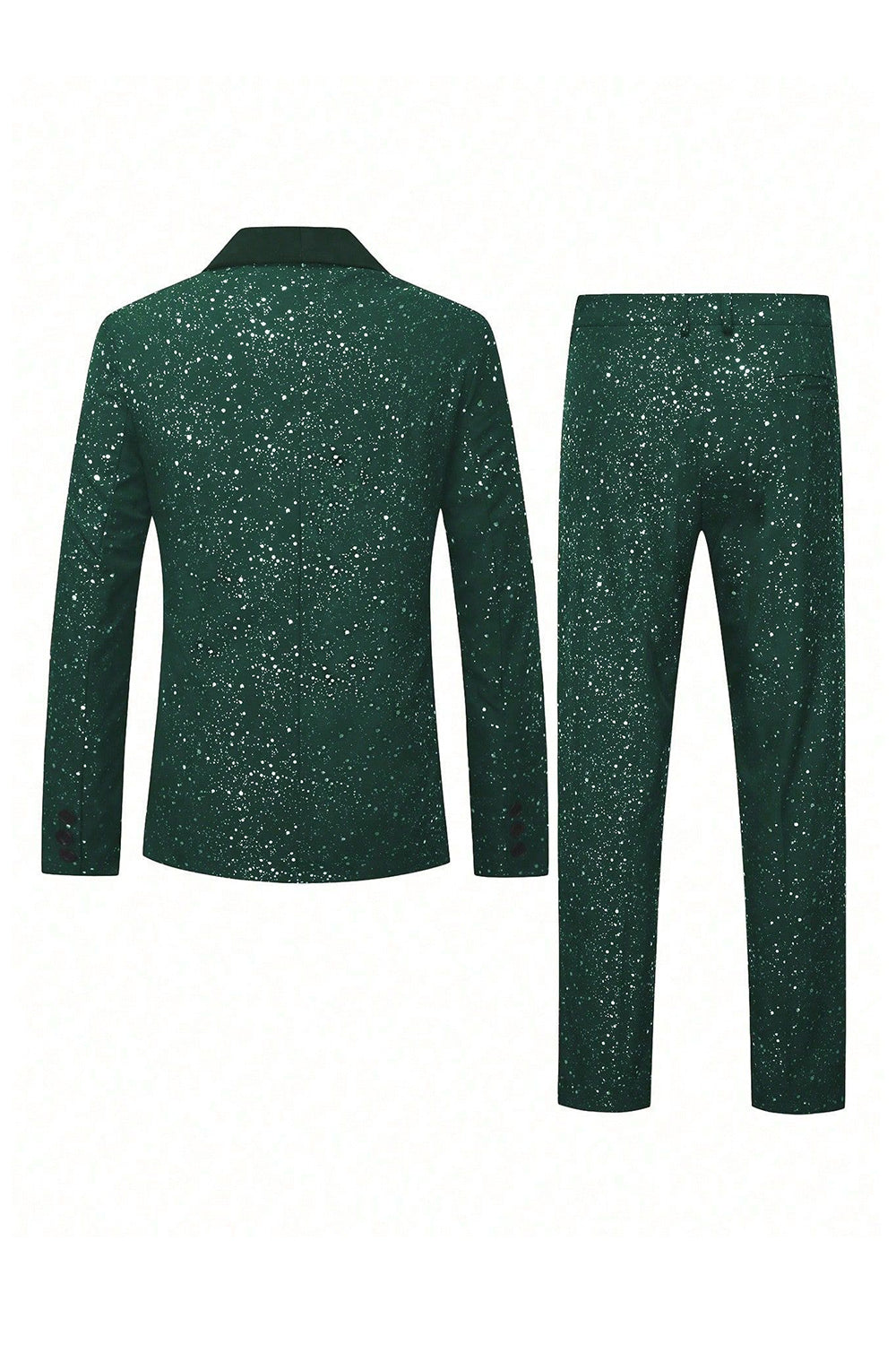 2 Piece Black Shawl Lapel One Button Glitter Men's Suits