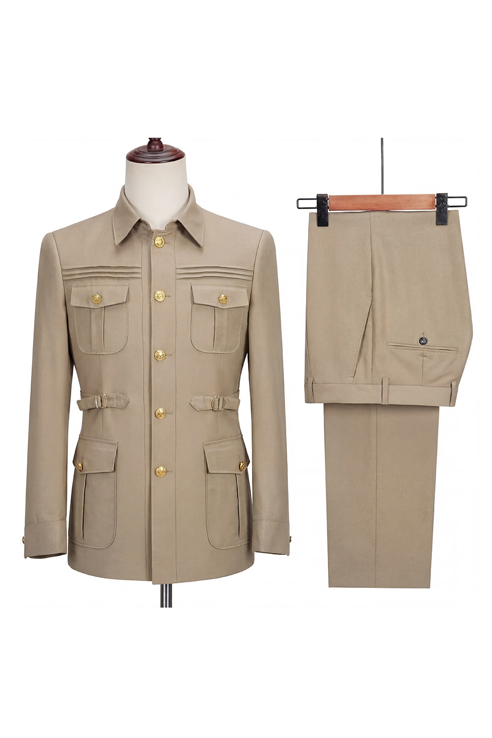 2 Piece Black Single Breasted Men's Suits with Pockets