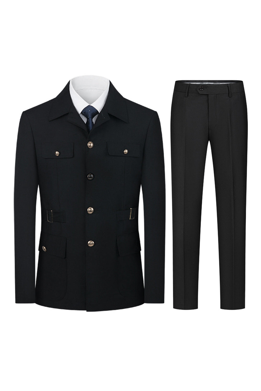 Dark Navy 2 Piece Single Breasted Men's Suits