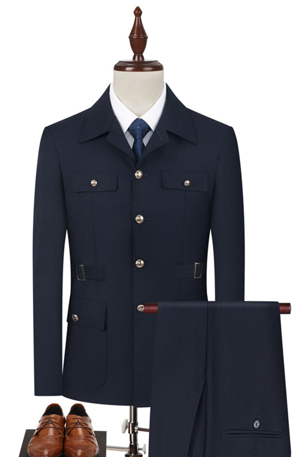 Dark Navy 2 Piece Single Breasted Men's Suits