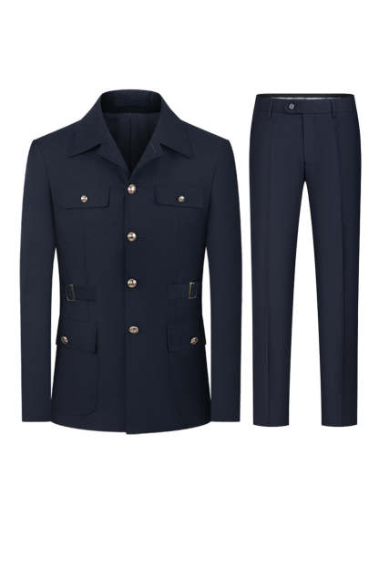 Dark Navy 2 Piece Single Breasted Men's Suits