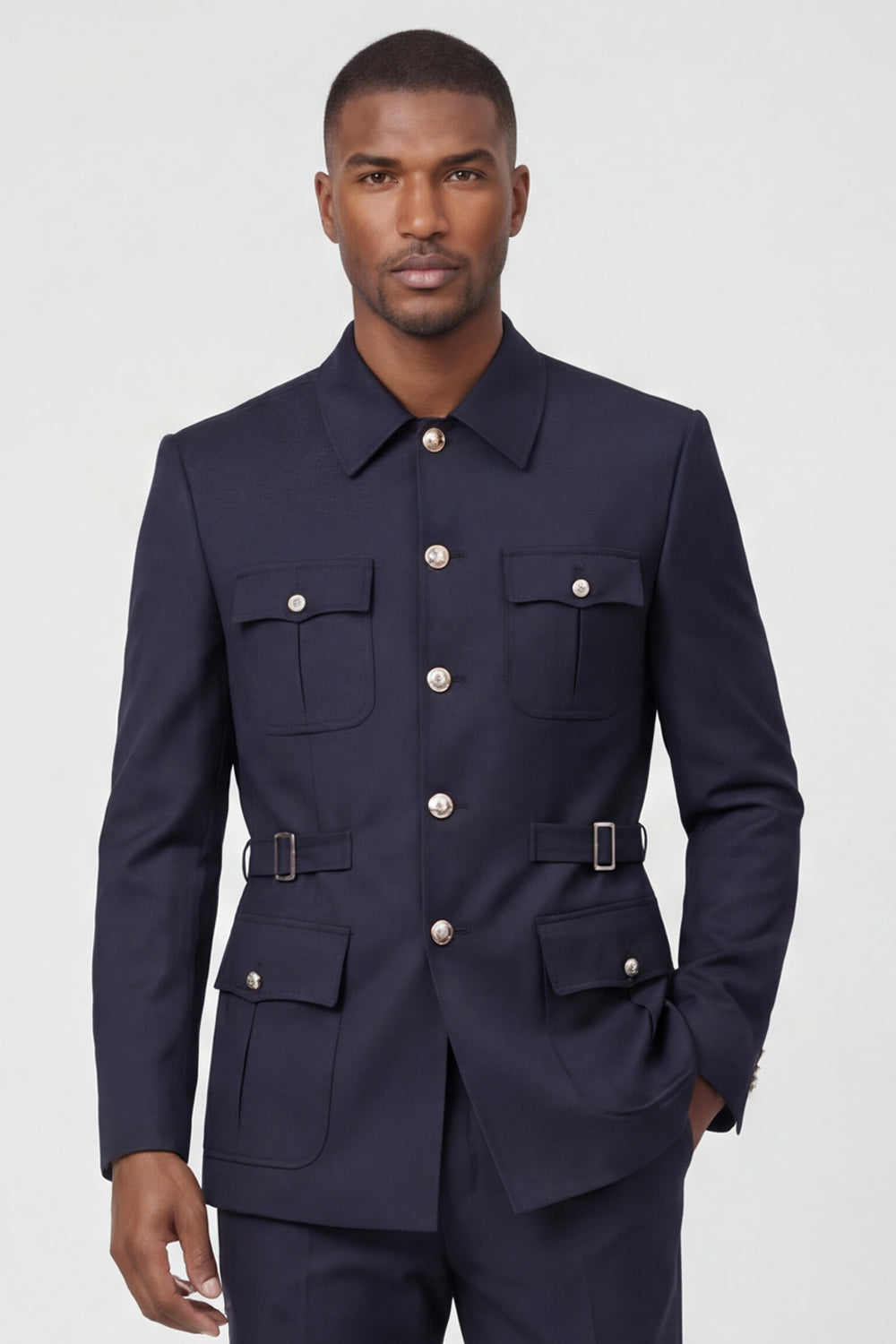 Dark Navy 2 Piece Single Breasted Men's Suits