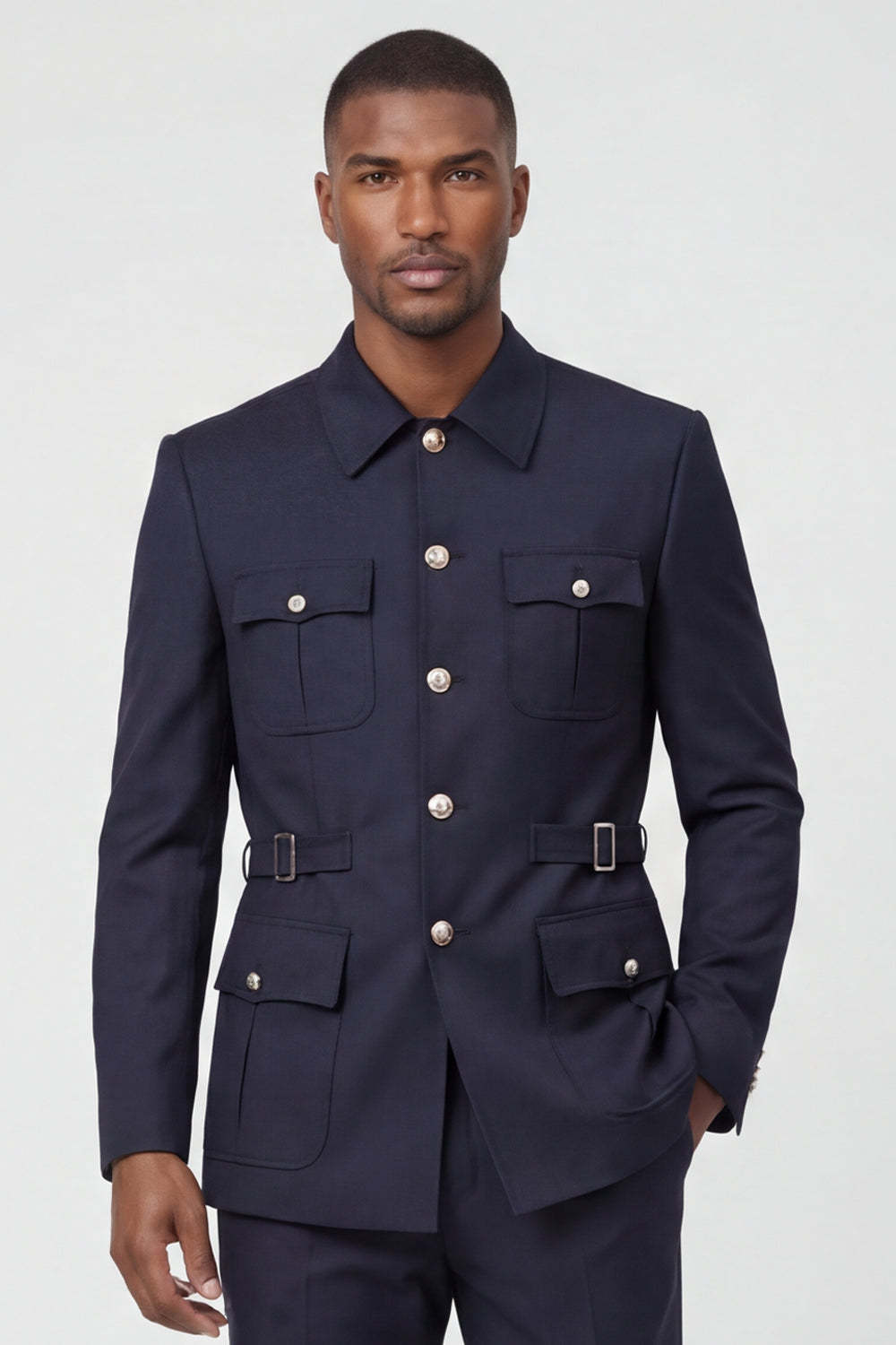 Dark Navy 2 Piece Single Breasted Men's Suits