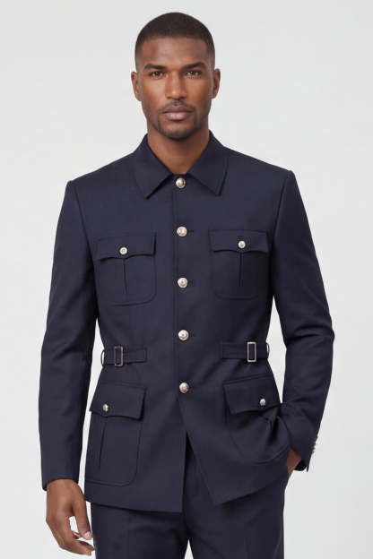 Dark Navy 2 Piece Single Breasted Men's Suits