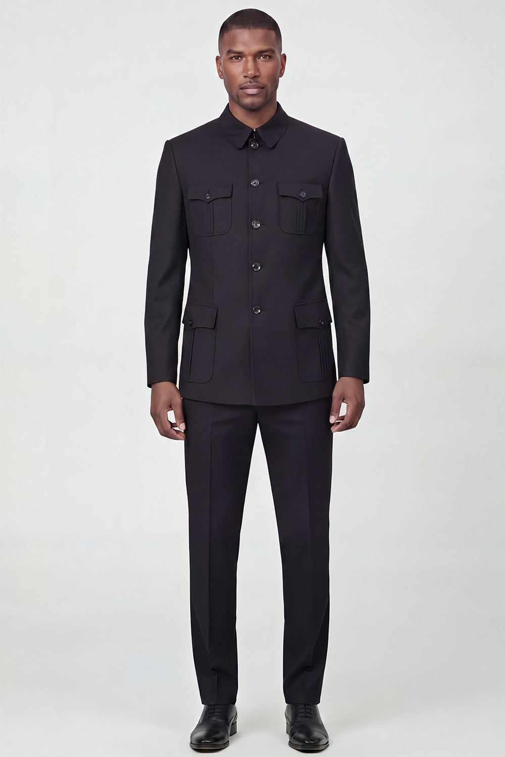 Single Breasted Black 2 Piece Men's Suits
