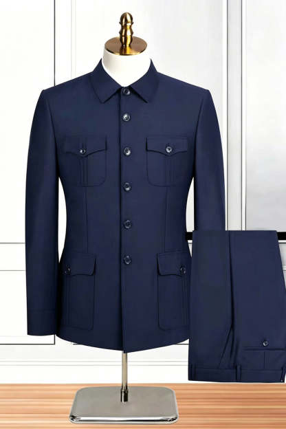 Single Breasted Black 2 Piece Men's Suits