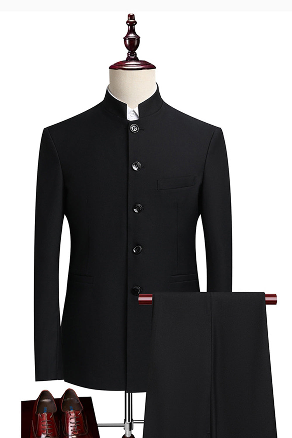 Black Single Breasted 2 Piece Men's Prom Suits with Pockets