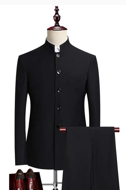 Black Single Breasted 2 Piece Men's Prom Suits with Pockets