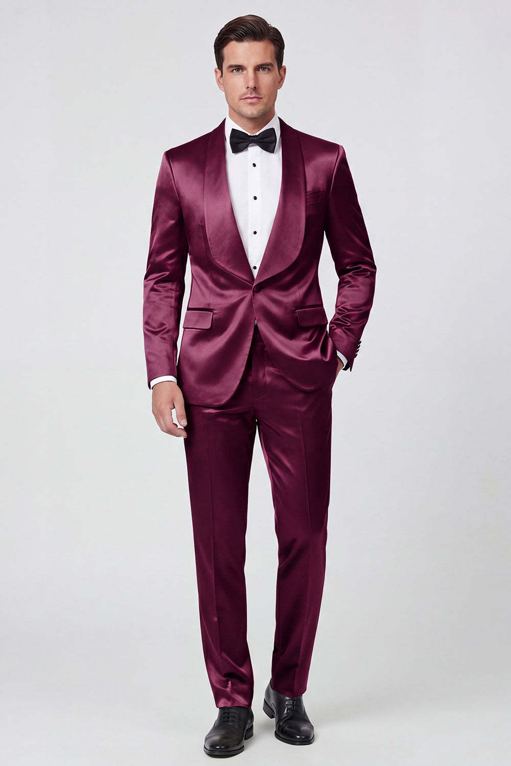 2 Piece Shawl Lapel Champagne One Button Men's Prom Suits with Pockets