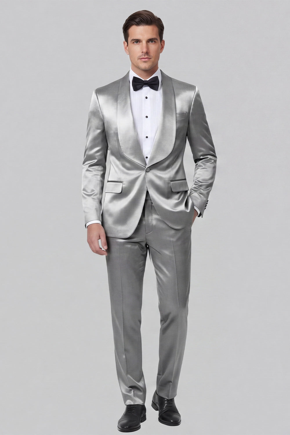 2 Piece Shawl Lapel Champagne One Button Men's Prom Suits with Pockets