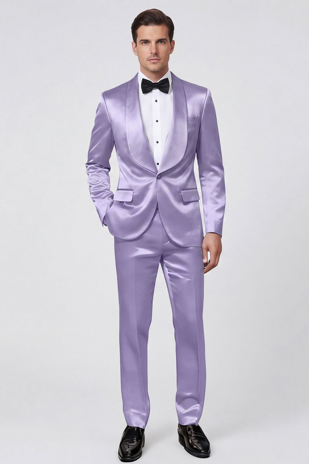 2 Piece Shawl Lapel Champagne One Button Men's Prom Suits with Pockets