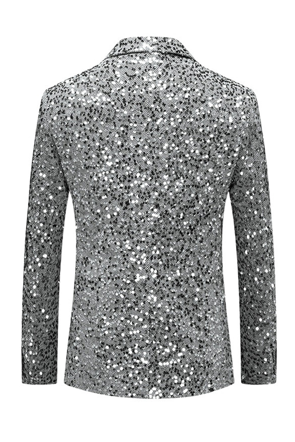 Single Breasted Gold Notch Lapel Sparkly Beaded Men's Jacket