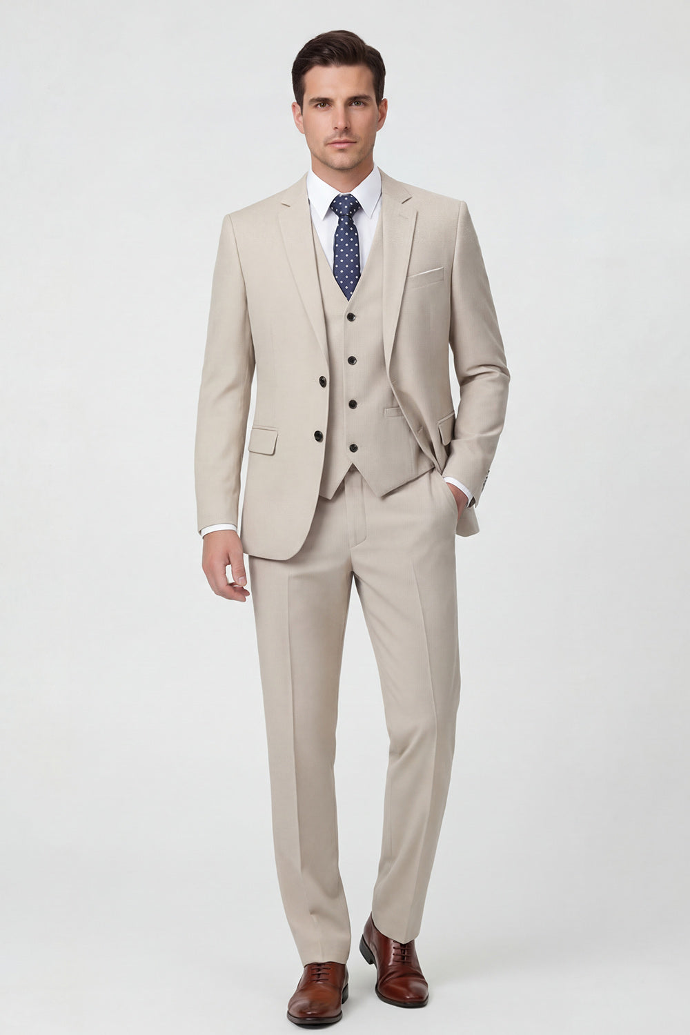 Dark Grey 2 Piece Notch Lapel Single Breasted Men's Prom Suits