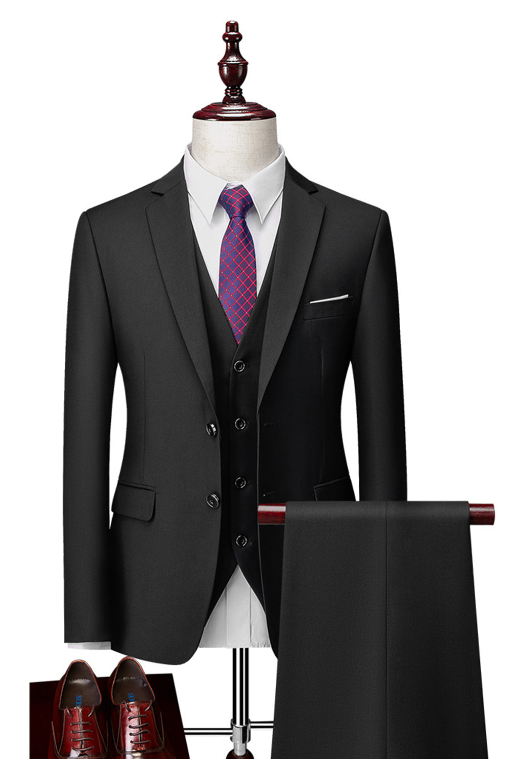 Dark Grey 2 Piece Notch Lapel Single Breasted Men's Prom Suits