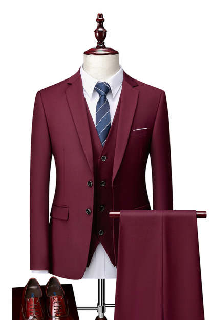 Dark Grey 2 Piece Notch Lapel Single Breasted Men's Prom Suits