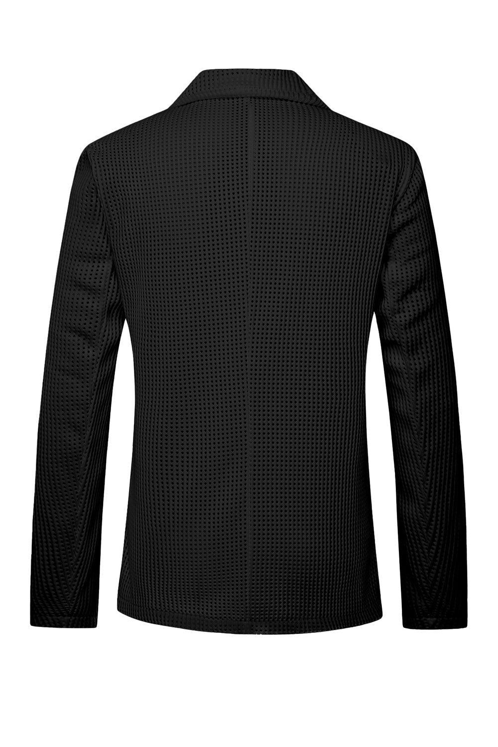 Black Notch Lapel Single Breasted Men's Jacket with Pcokets