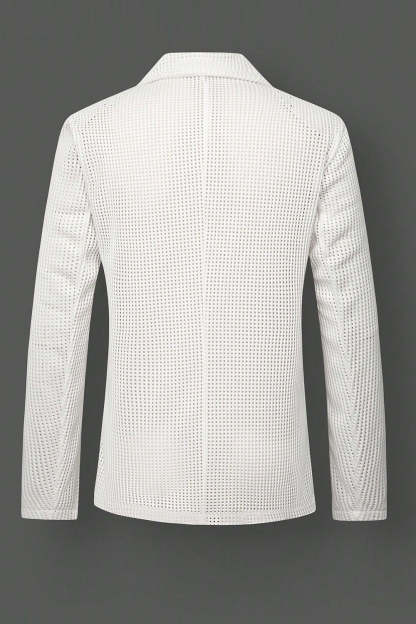 Black Notch Lapel Single Breasted Men's Jacket with Pcokets