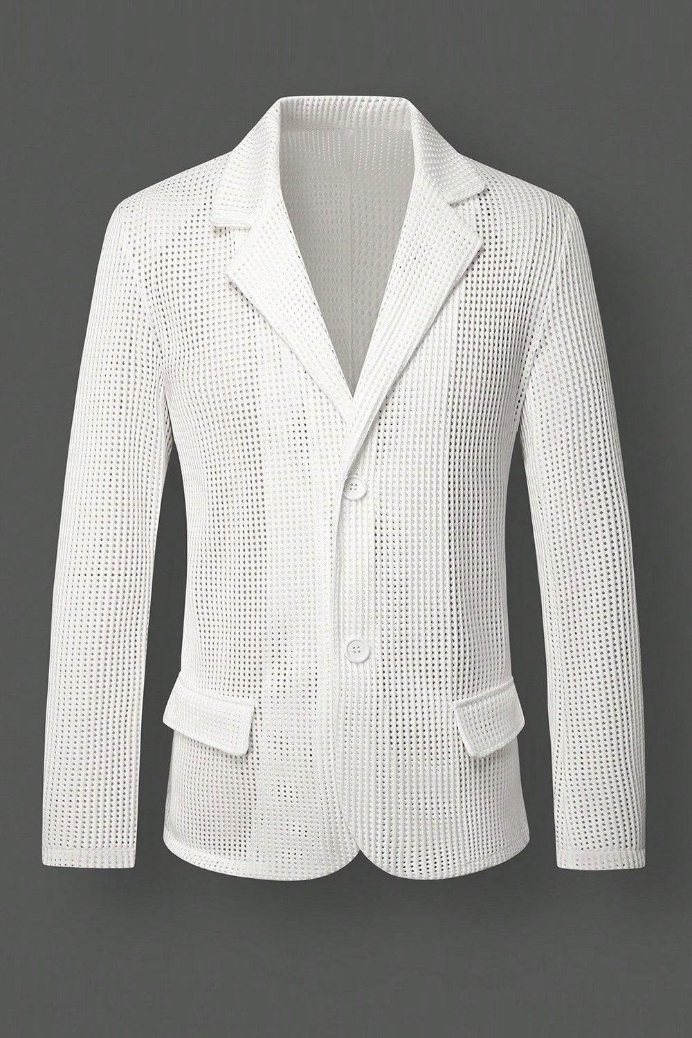 Black Notch Lapel Single Breasted Men's Jacket with Pcokets