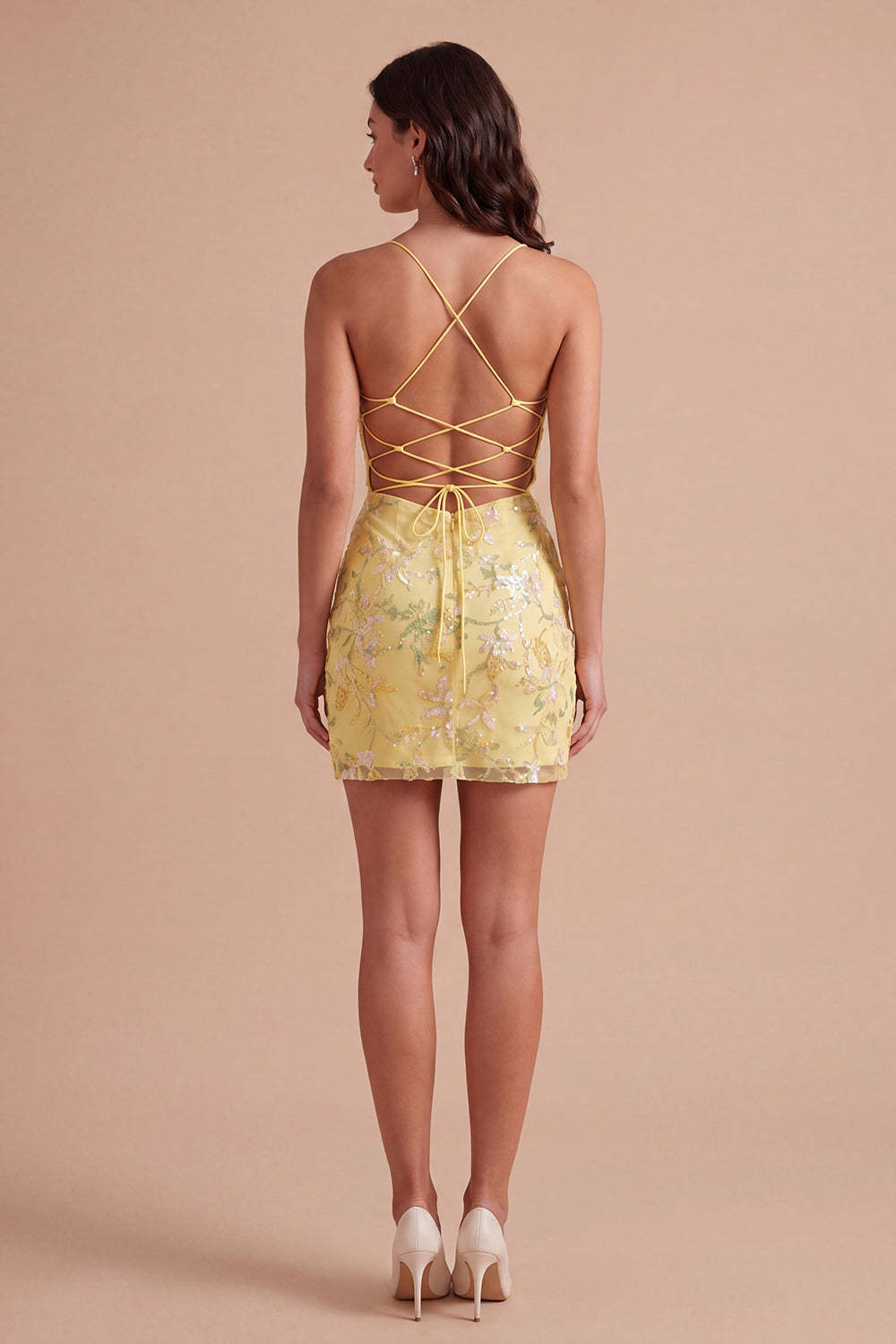 Corset Pink Floral Sparkly Sequined Short Homecoming Dress