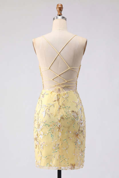 Corset Pink Floral Sparkly Sequined Short Homecoming Dress