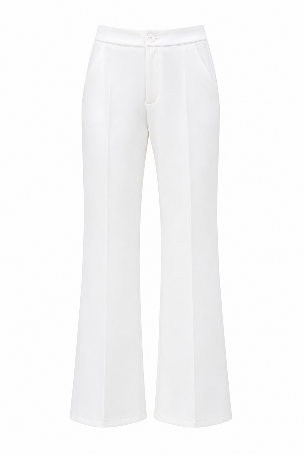 2 Piece White Double Breasted Strapless Business Suits with Pockets