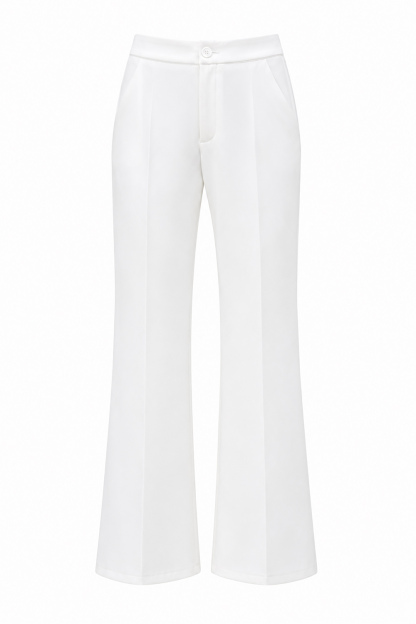2 Piece White Double Breasted Strapless Business Suits with Pockets