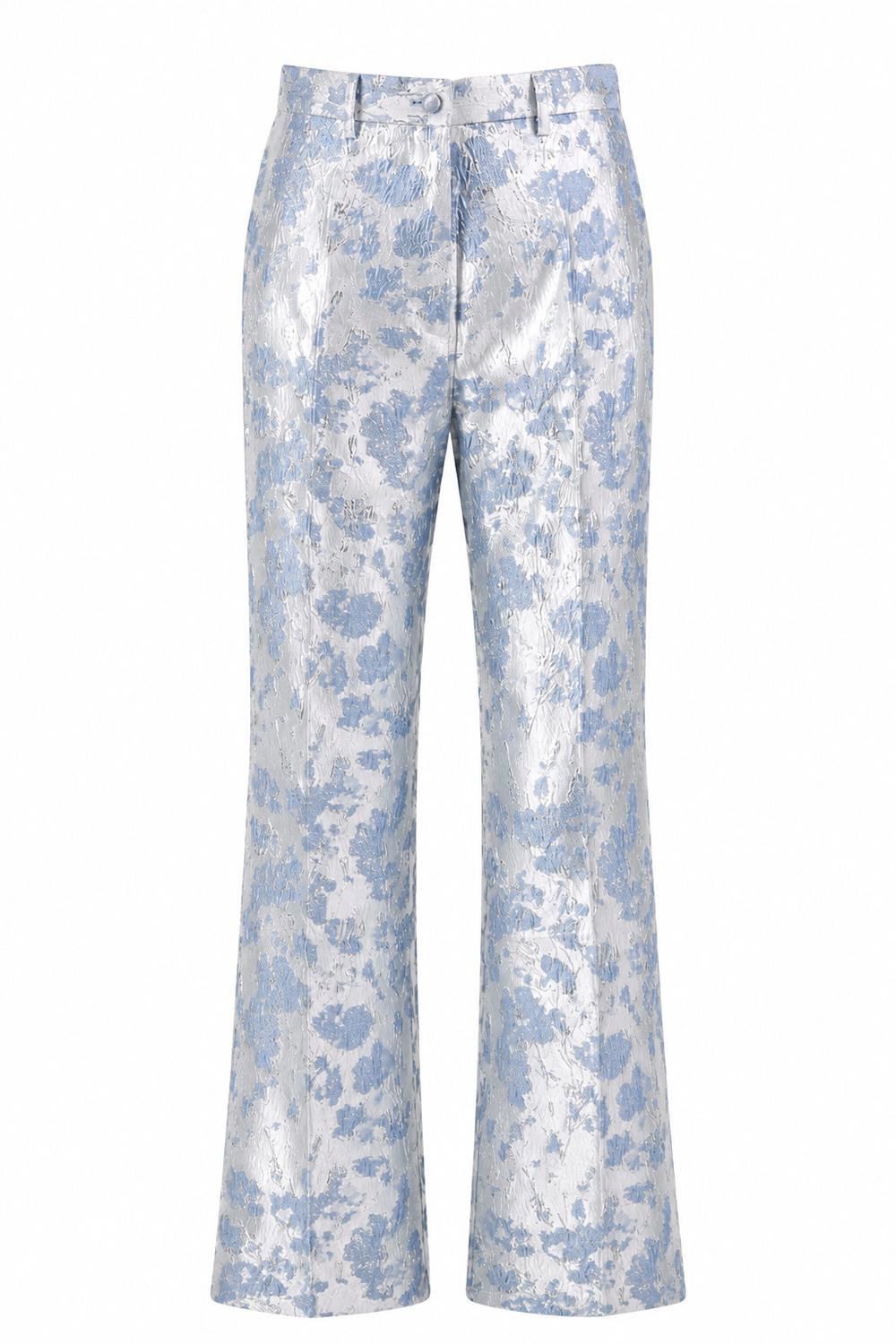 2 Piece Dusty Blue Floral Peak Lapel Double Breasted Prom Suits