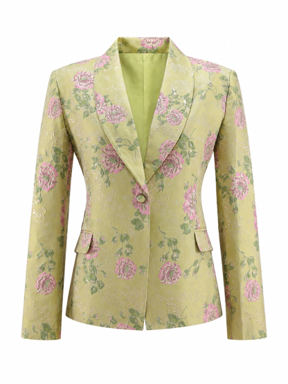 Sage Green Shawl Lapel 2 Piece Single Breasted Wide Leg Prom Suits
