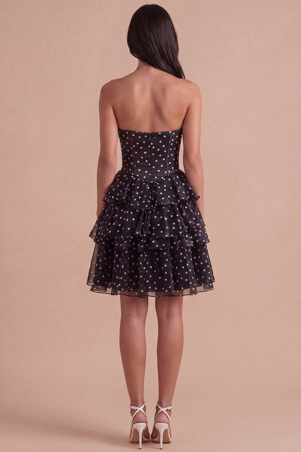 Sweetheart Black A Line Tired Short Corset Homecoming Dress