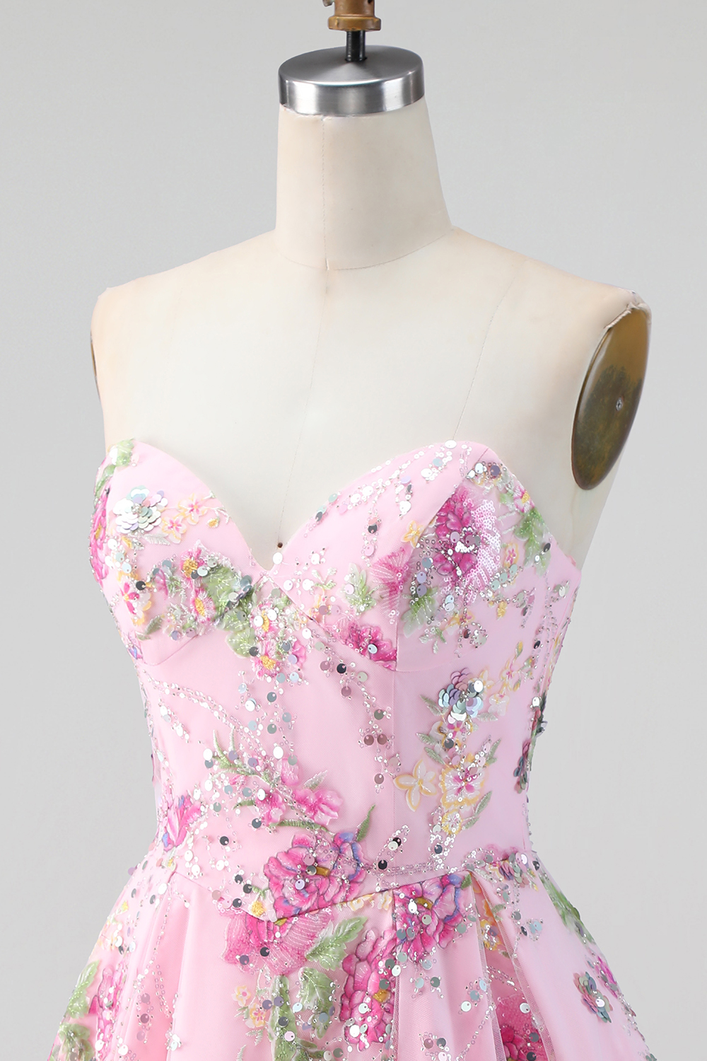 Sparkly A Line Black Floral Sweetheart Short Homecoming Dress