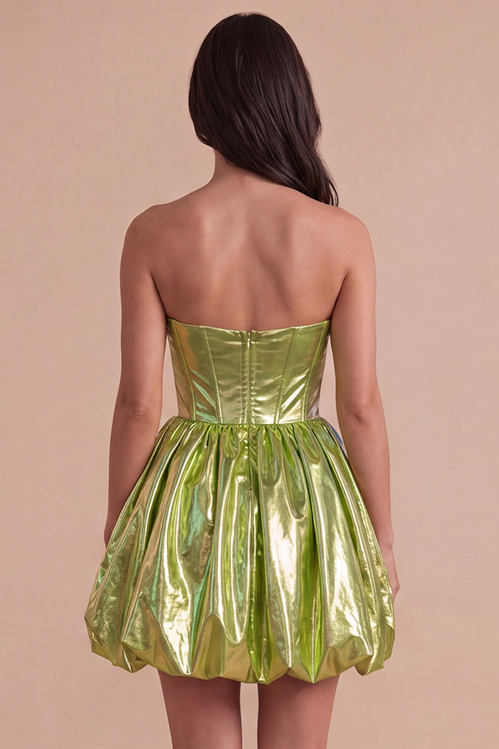 Sparkly Green Metallic Sweetheart A Line Short Homecoming Dress