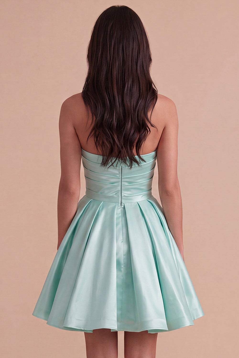 Mint Strapless A Line Short Homecoming Dress