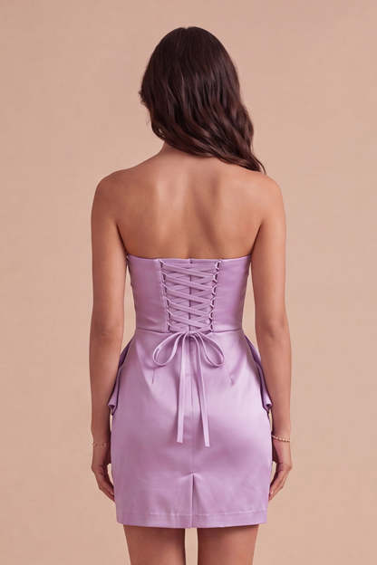 Sparkly Ligth Purple Beaded Short Homecoming Dress