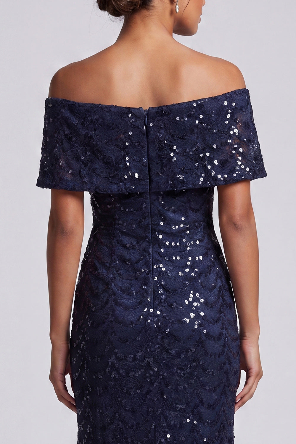 Sparkly Sequined Chocolate Mermaid Long Mother of the Bride Dress