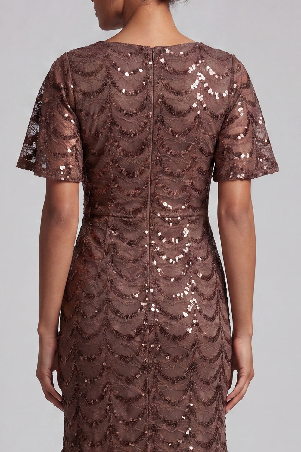 Chocolate Mermaid Sweetheart Sequined Long Mother of the Bride Dress